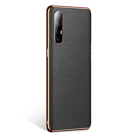 Custodia Lusso Pelle Cover L02 per Oppo Reno3 Pro Nero