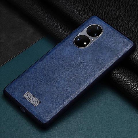 Custodia Lusso Pelle Cover LD2 per Huawei P50e Blu