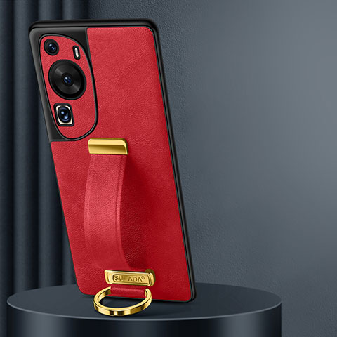 Custodia Lusso Pelle Cover LD3 per Huawei P60 Art Rosso