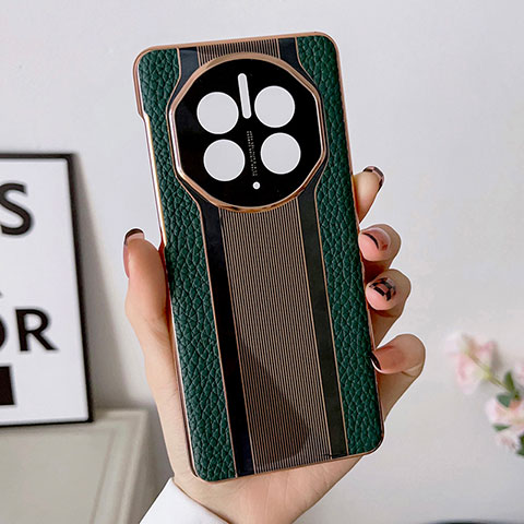 Custodia Lusso Pelle Cover LF1 per Huawei Mate 50 Pro Verde