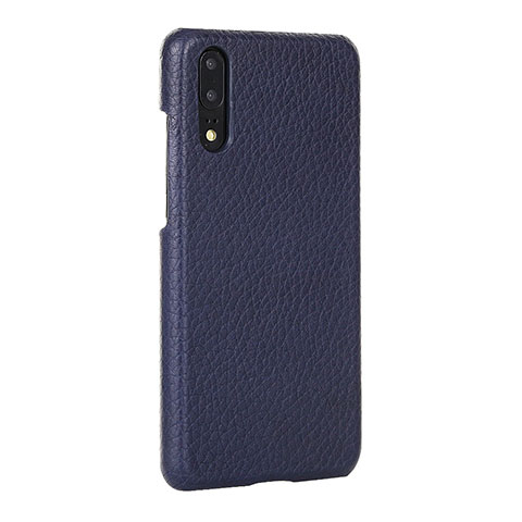 Custodia Lusso Pelle Cover P01 per Huawei P20 Blu