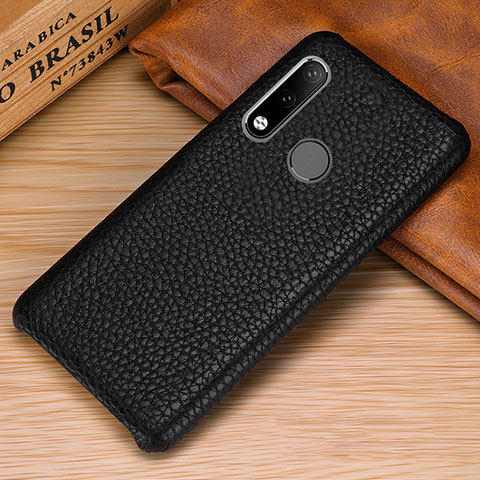 Custodia Lusso Pelle Cover P01 per Huawei P30 Lite New Edition Nero