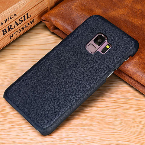 Custodia Lusso Pelle Cover P01 per Samsung Galaxy S9 Blu