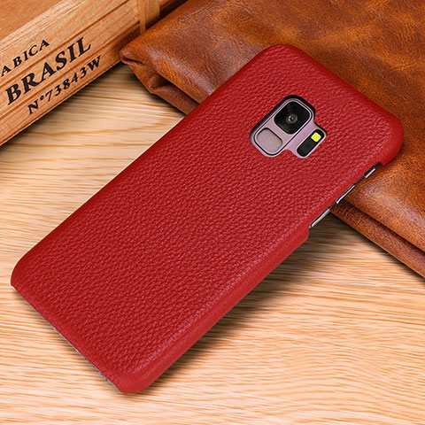 Custodia Lusso Pelle Cover P01 per Samsung Galaxy S9 Plus Rosso