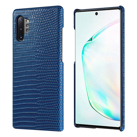 Custodia Lusso Pelle Cover P02 per Samsung Galaxy Note 10 Plus Blu