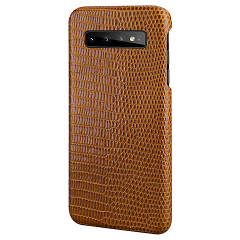 Custodia Lusso Pelle Cover P02 per Samsung Galaxy S10 5G Marrone