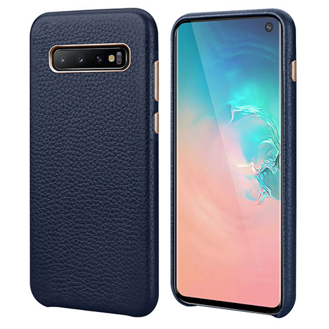 Custodia Lusso Pelle Cover P03 per Samsung Galaxy S10 5G Blu