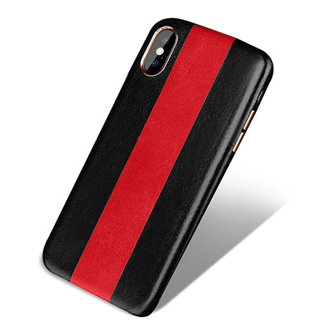 Custodia Lusso Pelle Cover per Apple iPhone Xs Max Rosso