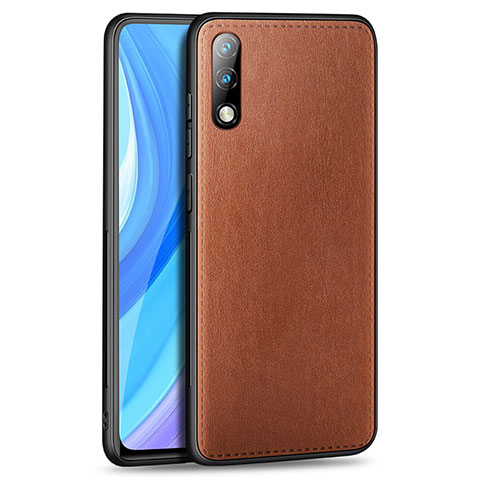 Custodia Lusso Pelle Cover per Huawei Enjoy 10 Marrone