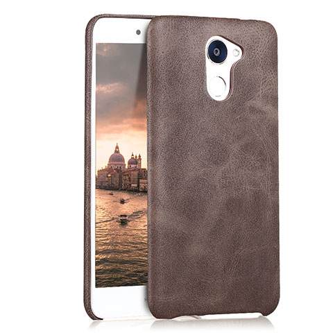 Custodia Lusso Pelle Cover per Huawei Enjoy 7 Plus Marrone