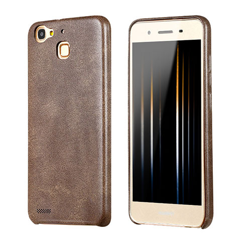 Custodia Lusso Pelle Cover per Huawei G8 Mini Marrone