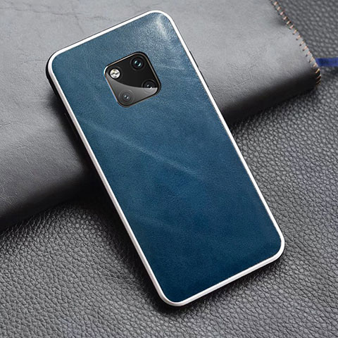 Custodia Lusso Pelle Cover per Huawei Mate 20 Pro Blu