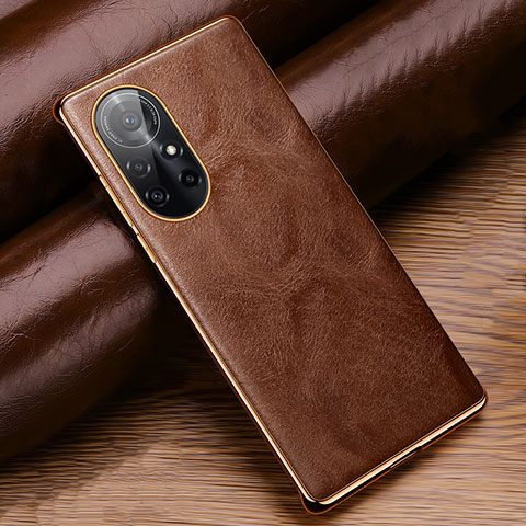 Custodia Lusso Pelle Cover per Huawei Nova 8 Pro 5G Marrone