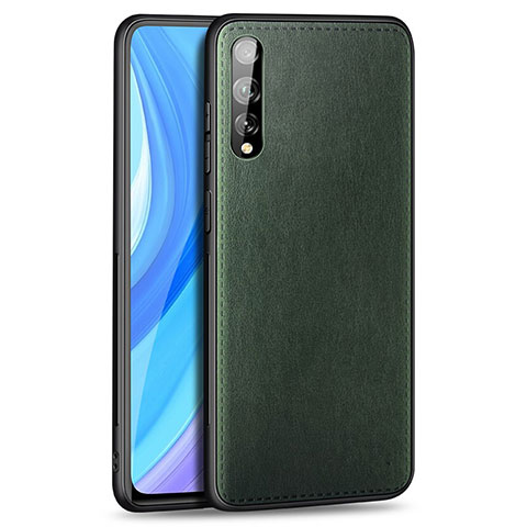 Custodia Lusso Pelle Cover per Huawei P smart S Verde