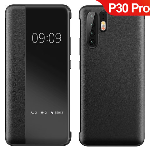 Custodia Lusso Pelle Cover per Huawei P30 Pro Nero