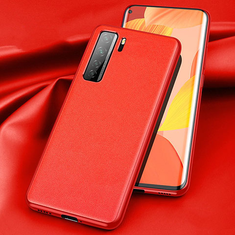 Custodia Lusso Pelle Cover per Huawei P40 Lite 5G Rosso