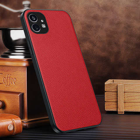 Custodia Lusso Pelle Cover per Nothing Phone 1 Rosso