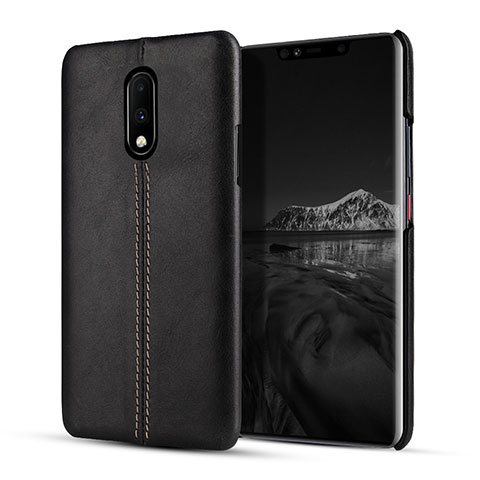 Custodia Lusso Pelle Cover per OnePlus 7 Nero