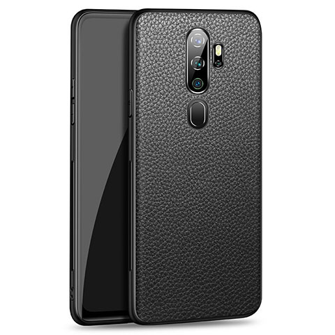 Custodia Lusso Pelle Cover per Oppo A5 (2020) Nero