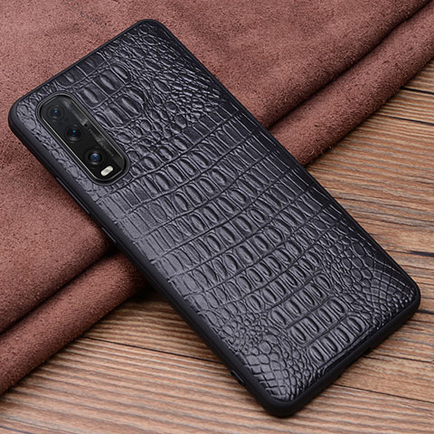 Custodia Lusso Pelle Cover per Oppo Find X2 Nero