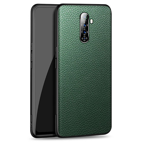 Custodia Lusso Pelle Cover per Oppo Reno Ace Verde