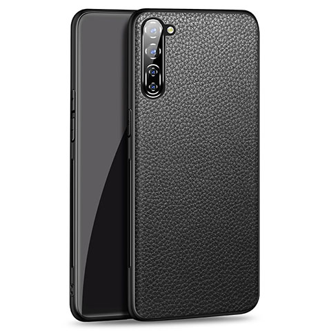 Custodia Lusso Pelle Cover per Oppo Reno3 Nero