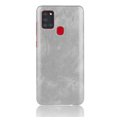 Custodia Lusso Pelle Cover per Samsung Galaxy A21s Grigio