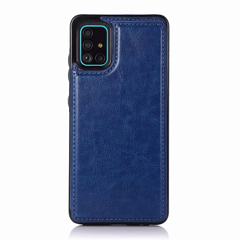 Custodia Lusso Pelle Cover per Samsung Galaxy A51 5G Blu