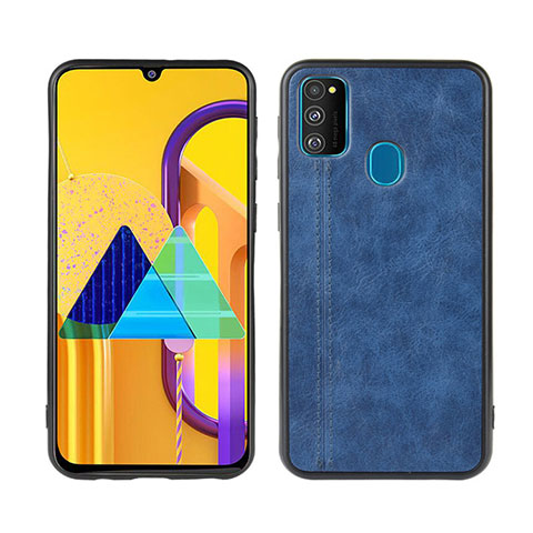 Custodia Lusso Pelle Cover per Samsung Galaxy M30s Blu