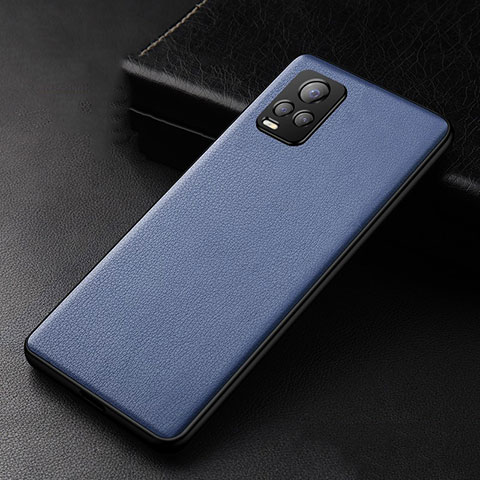 Custodia Lusso Pelle Cover per Vivo V20 Pro 5G Blu