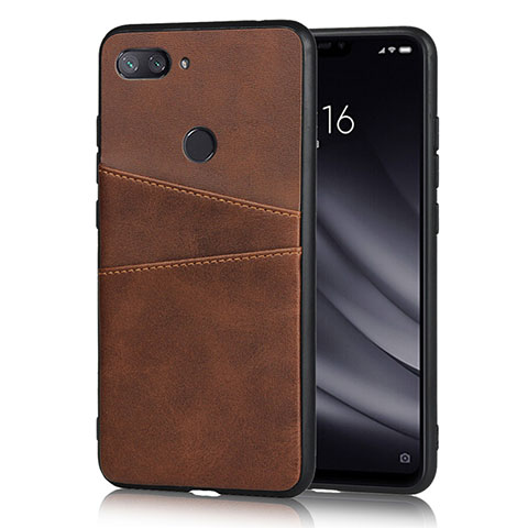 Custodia Lusso Pelle Cover per Xiaomi Mi 8 Lite Marrone