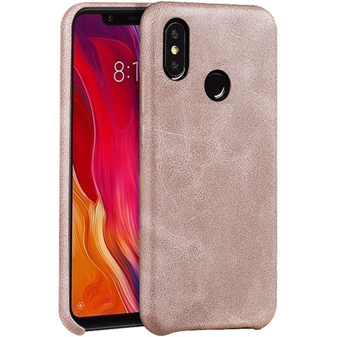 Custodia Lusso Pelle Cover per Xiaomi Mi 8 Oro Rosa