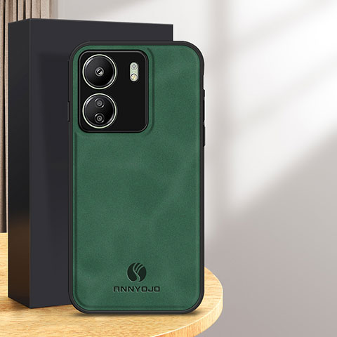 Custodia Lusso Pelle Cover per Xiaomi Poco C65 Verde