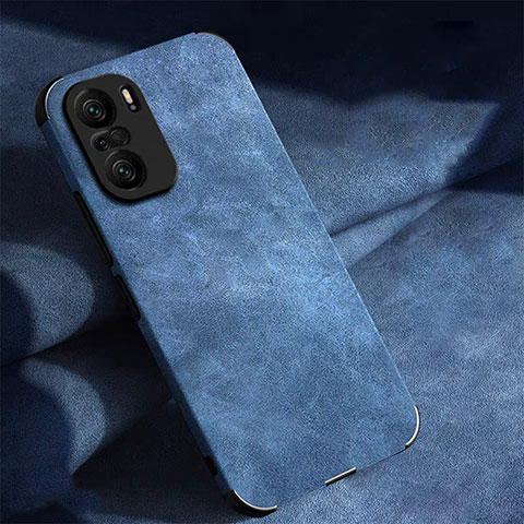 Custodia Lusso Pelle Cover per Xiaomi Redmi K40 5G Blu