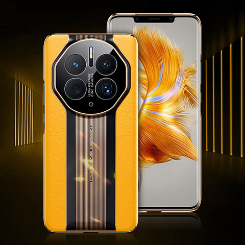 Custodia Lusso Pelle Cover QK1 per Huawei Mate 50 Pro Giallo