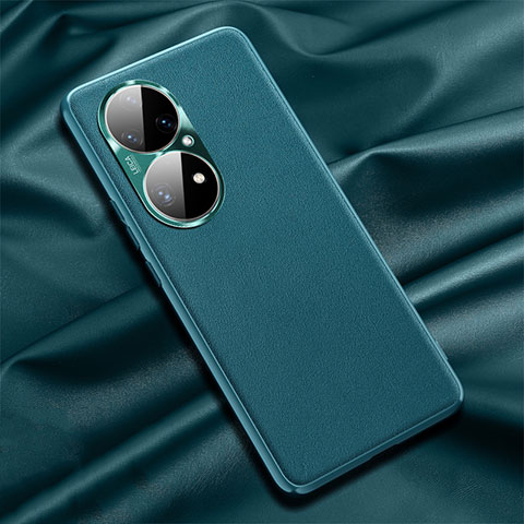 Custodia Lusso Pelle Cover QK1 per Huawei P50 Verde