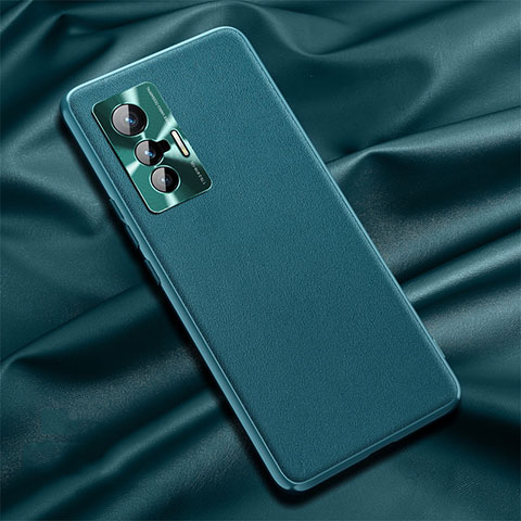 Custodia Lusso Pelle Cover QK1 per Vivo X70t Verde