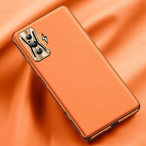 Custodia Lusso Pelle Cover QK1 per Xiaomi Poco F4 GT 5G Arancione