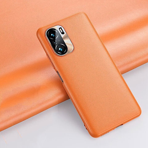 Custodia Lusso Pelle Cover QK3 per Xiaomi Poco F3 5G Arancione