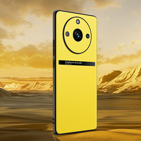 Custodia Lusso Pelle Cover QK4 per Realme Narzo 60 Pro 5G Giallo