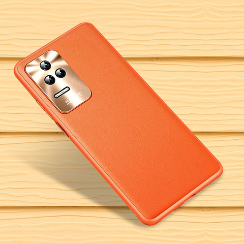 Custodia Lusso Pelle Cover QK4 per Xiaomi Redmi K50 5G Arancione