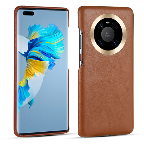 Custodia Lusso Pelle Cover R01 per Huawei Mate 40E Pro 4G Marrone