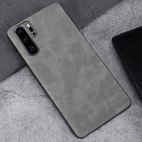 Custodia Lusso Pelle Cover R01 per Huawei P30 Pro New Edition Grigio