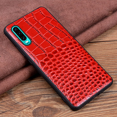 Custodia Lusso Pelle Cover R01 per Huawei P30 Rosso