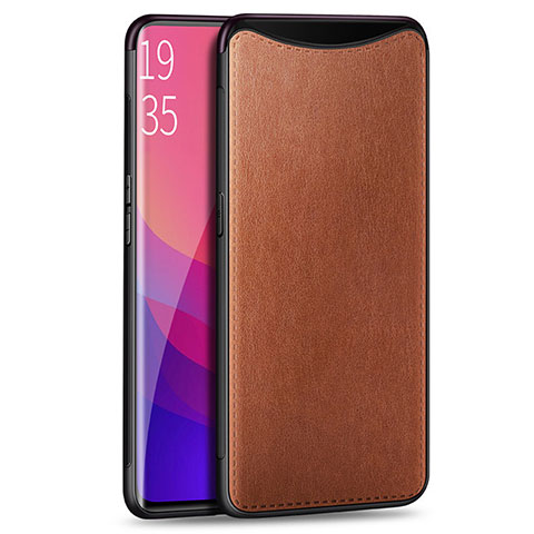 Custodia Lusso Pelle Cover R01 per Oppo Find X Arancione