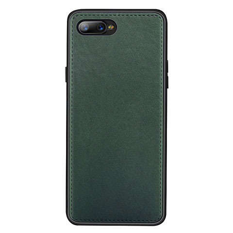 Custodia Lusso Pelle Cover R01 per Oppo K1 Verde