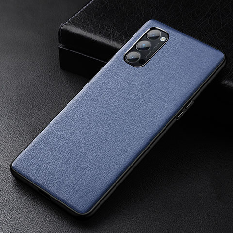 Custodia Lusso Pelle Cover R01 per Oppo Reno4 Pro 5G Blu