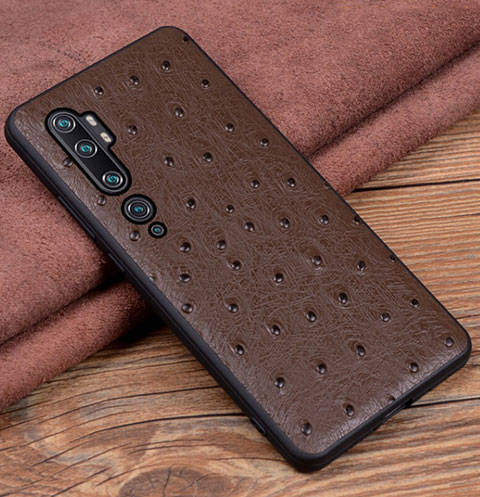 Custodia Lusso Pelle Cover R01 per Xiaomi Mi Note 10 Pro Marrone