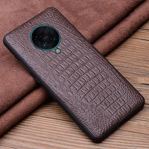 Custodia Lusso Pelle Cover R01 per Xiaomi Redmi K30 Pro Zoom Marrone