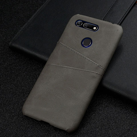 Custodia Lusso Pelle Cover R02 per Huawei Honor View 20 Grigio